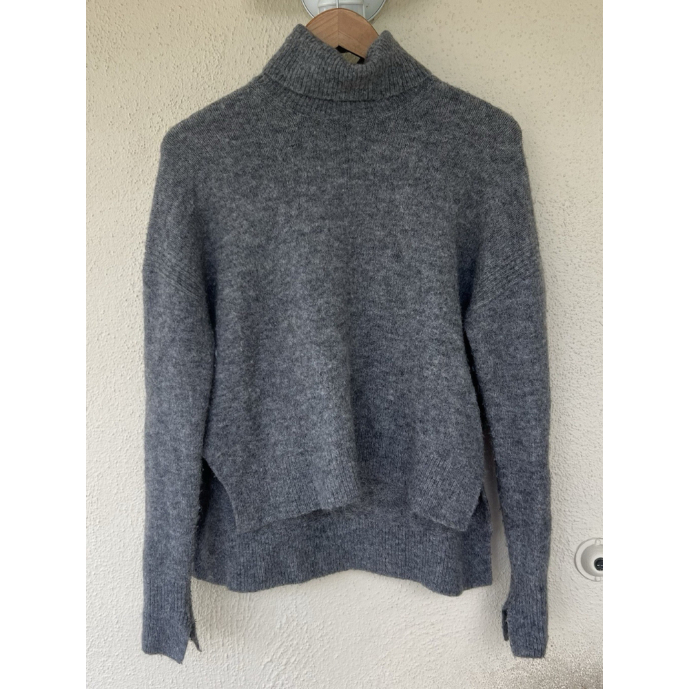 Allsaints Spark Dress Mock Neck Sweater Wool Alpaca Blend Gray Small Layer Thick